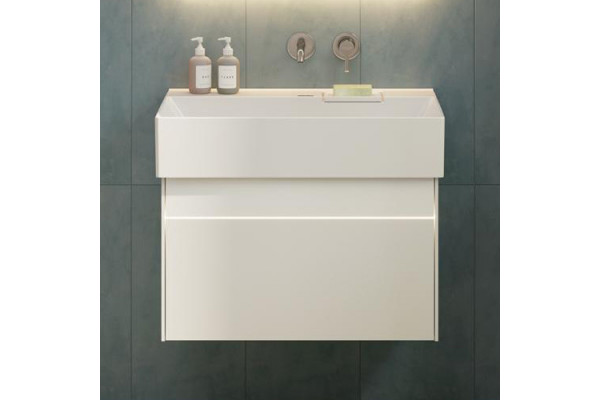 Тумба с раковиной Kerama Marazzi Logica 70, подвесная, белоснежная, без отверстий под смеситель