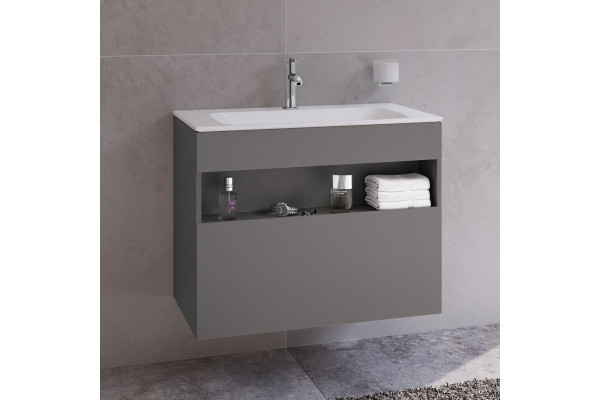 Тумба с раковиной Keuco Stageline 32862 80 см, инокс матовый