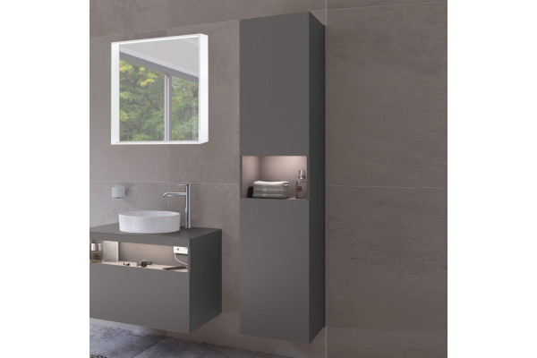 Шкаф-пенал Keuco Stageline 32831 R, инокс матовый, с подсветкой