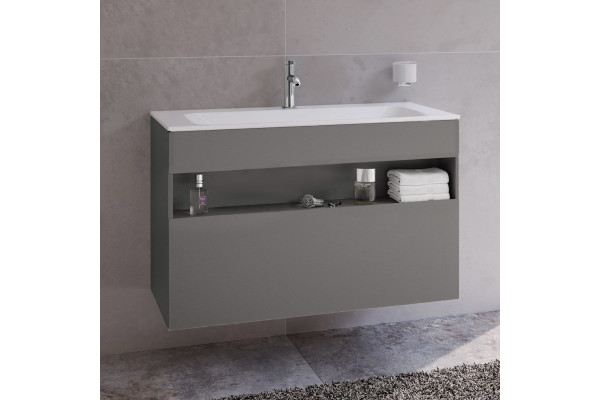 Тумба с раковиной Keuco Stageline 32872 100 см, инокс матовый
