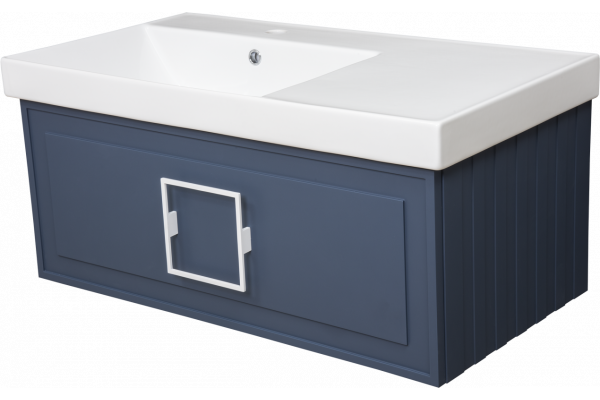 Тумба с раковиной La Fenice Cubo 90 L, синяя