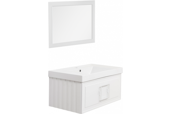 Мебель для ванной La Fenice Cubo 80 белая, ручка белая