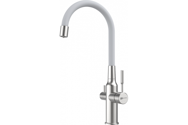 Смеситель для кухни Lemark Expert LM5083S-White сталь, белый