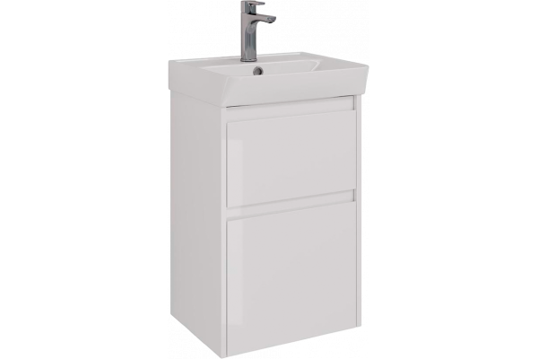 Тумба с раковиной Lemark Combi 45, белая глянцевая