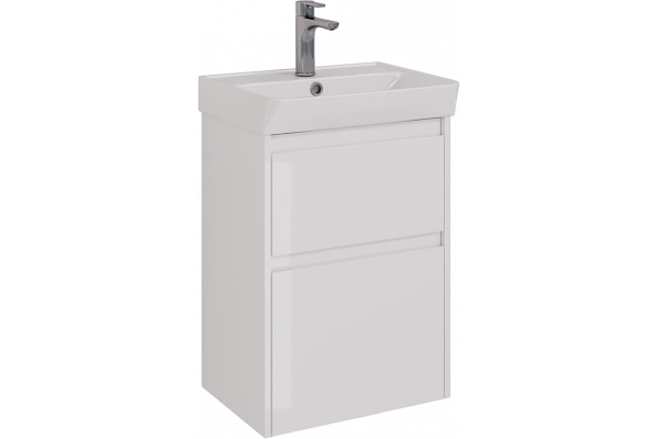 Тумба с раковиной Lemark Combi 50, белая глянцевая
