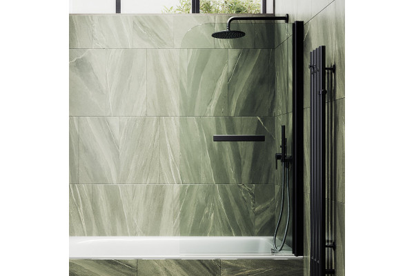 Шторка на ванну Maybahglass MGV-776-6 60x140, профиль черный, стекло прозрачное