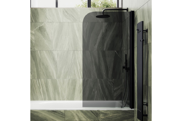 Шторка на ванну Maybahglass MGV-623-6 80x140, профиль черный, стекло графит