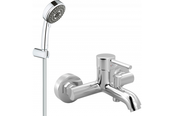 Смеситель для ванны с душем MEGA Didim MG-CM103 + Душевой гарнитур Grohe Vitalio Comfort 26176000 хром