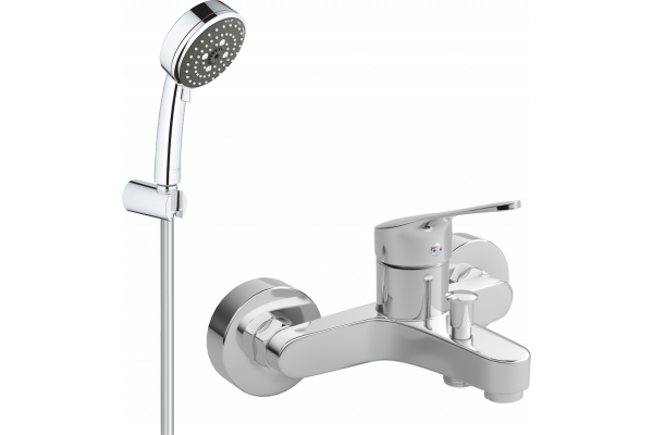 Смеситель для ванны с душем MEGA Delta MG-SRN100 + Душевой гарнитур Grohe Vitalio Comfort 26176000 хром
