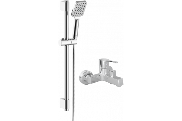 Смеситель для ванны с душем MEGA Sun MG-SUN01 + Душевой гарнитур Rossinka AC-27
