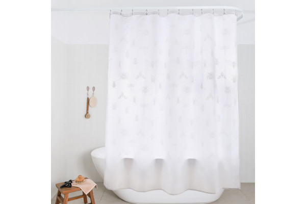 Штора для ванной Moroshka Buzz Fauna 927-301-02 белая