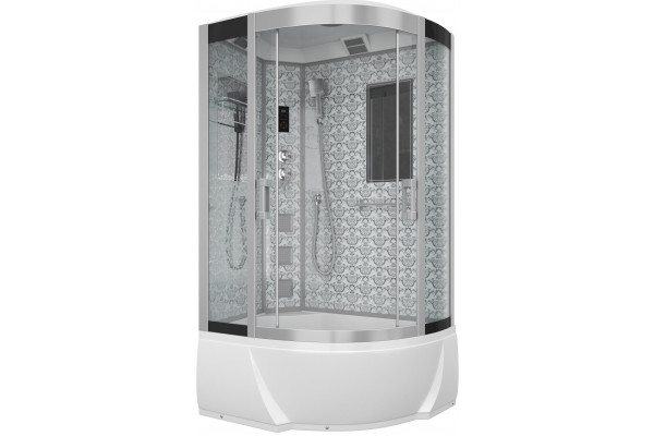 Душевая кабина Niagara Luxe 7712WL хром, металлик, с высоким поддоном, с сиденьем