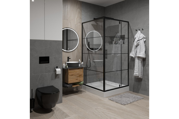 Душевой уголок Niagara Nova NG-0280-08 BLACK 80x80, квадратный, черный
