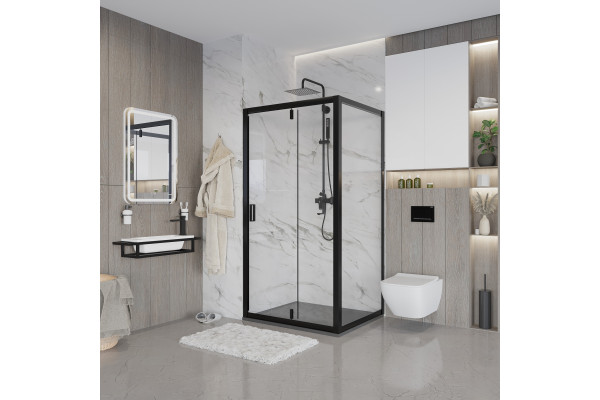 Душевой уголок Niagara Nova NG-83-9AB-A100B 90x100, прямоугольный, черный