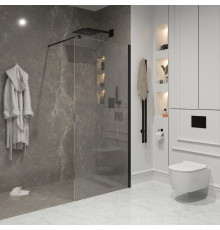 Душевая перегородка Niagara Nova NG-683-90 BLACK 90x195 профиль черный, стекло прозрачное