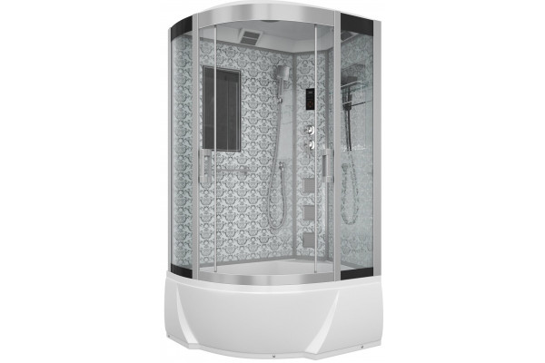 Душевая кабина Niagara Luxe 7712WR хром, металлик, с высоким поддоном, с сиденьем