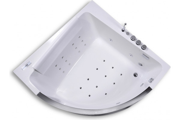Акриловая ванна Orans OLS-BT65107 150x150 см, угловая, с гидромассажем, с каркасом, с экраном, со сливом-переливом, со смесителем, с подголовником, дл
