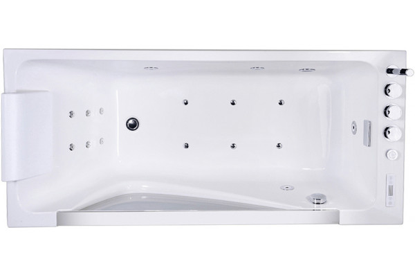 Акриловая ванна Orans OLS-BT65108 R 170x75 см, с гидромассажем, с каркасом, с экранами, со сливом-переливом, со смесителем, с подголовником, с поручне