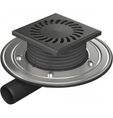 Душевой трап Paini 381AC 12.5х12.5 см, черный матовый