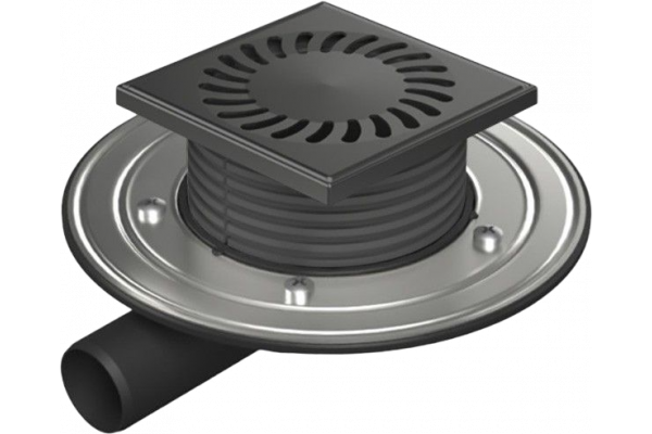 Душевой трап Paini 381AC 12.5х12.5 см, черный матовый