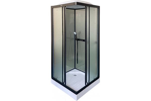 Душевая кабина Parly Frost FQ811B 80x80, с низким поддоном, профиль черный, стекло матовое