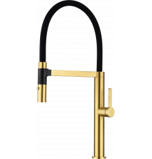 Смеситель для кухни Paulmark Leader Le214101-BG, с гибким изливом, брашированное золото