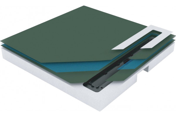 Поддон для душа Pestan Confluo Board 40007822BG 120x120, под плитку со встроенным лотком, решетка черный глянец