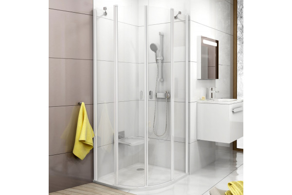 Душевой уголок Ravak Chrome CSKK4-80 Transparent, белый профиль