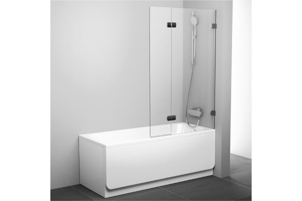 Шторка на ванну Ravak BVS2-100 R Transparent, фурнитура хром + монтажный комплект