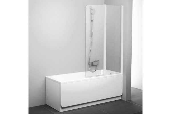 Шторка на ванну Ravak CVS2-100 R Transparent, профиль белый