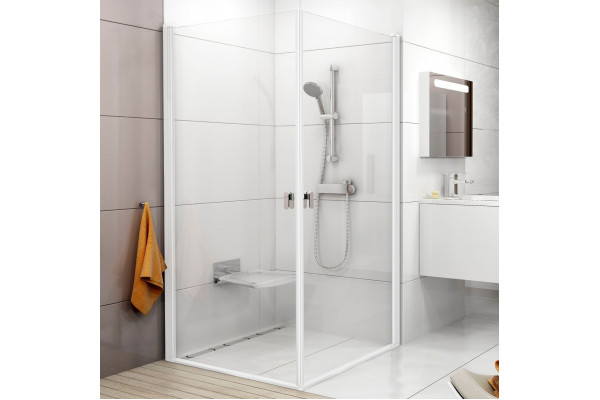 Душевой уголок Ravak Chrome CRV1-90+CRV1-90 Transparent, профиль белый