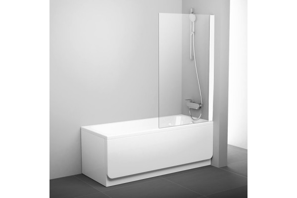 Шторка на ванну Ravak Pivot PVS1-80 Transparent, профиль белый