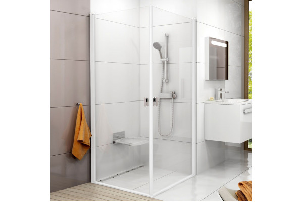 Душевой уголок Ravak Chrome CRV1-80+CRV1-80 Transparent, профиль белый