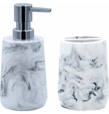 Набор Ridder Toscana Стакан Ridder Toscana 2154201 для зубных щёток, белый + Дозатор Ridder Toscana