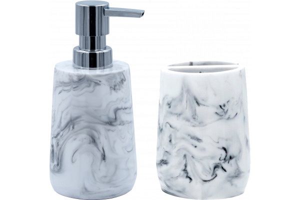Набор Ridder Toscana Стакан Ridder Toscana 2154201 для зубных щёток, белый + Дозатор Ridder Toscana