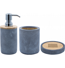 Набор Ridder Cement Дозатор Ridder Cement 2240507 серый + Стакан Ridder Cement 2240207 для зубных щёток, серый + Мыльница Ridder Cement