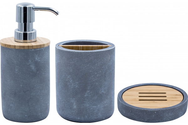 Набор Ridder Cement Дозатор Ridder Cement 2240507 серый + Стакан Ridder Cement 2240207 для зубных щёток, серый + Мыльница Ridder Cement
