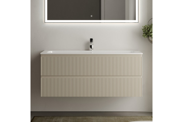 Тумба с раковиной Sancos Snob R 120 см, beige soft, раковина CN7017