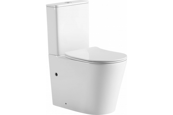 Унитаз-компакт SantiLine SL-5026 безободковый, с микролифтом, система смыва Tornado