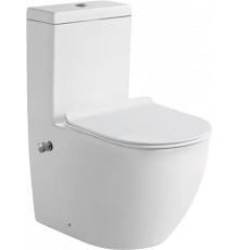 Унитаз-моноблок SantiLine SL-5011SM-BD безободковый, с микролифтом, встроенный смеситель