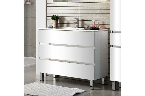 Тумба с раковиной Sanvit Кубэ -3 80 белый глянец