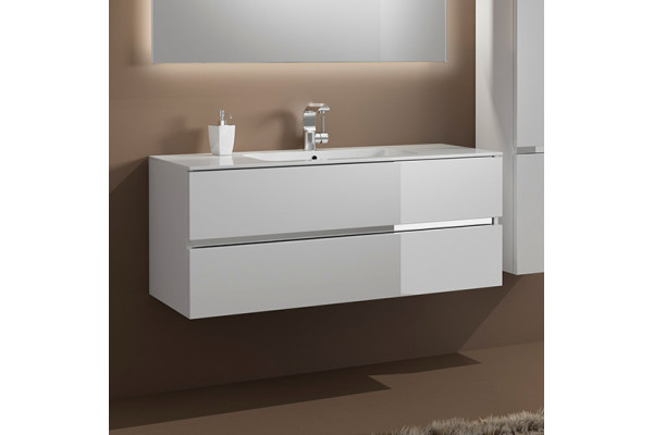 Тумба с раковиной Sanvit Кубэ -2 120 белый глянец