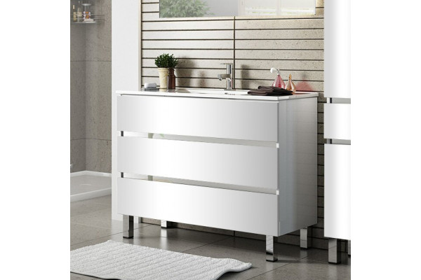 Тумба с раковиной Sanvit Кубэ -3 90 белый глянец