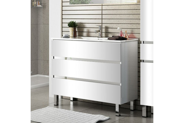 Тумба с раковиной Sanvit Кубэ -3 75 белый глянец