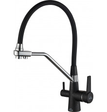 Смеситель для кухни Steel Hammer SH 903-6 Black Cr с гибким изливом