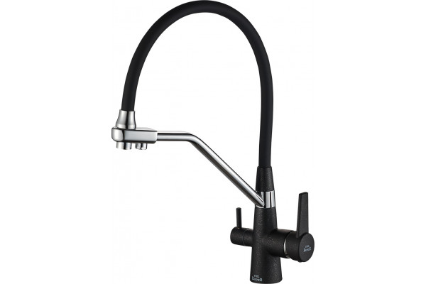 Смеситель для кухни Steel Hammer SH 903-6 Black Cr с гибким изливом