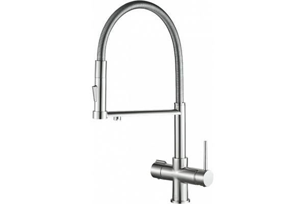 Смеситель для кухни Steel Hammer SH 2002 SATIN матовый с гибким изливом