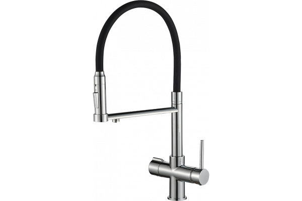 Смеситель для кухни Steel Hammer SH 2003 CR хром, с гибким изливом