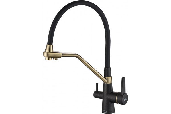 Смеситель для кухни Steel Hammer SH 903-6 Black Br с гибким изливом