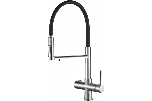 Смеситель для кухни Steel Hammer SH 2003 SATIN сатин, с гибким изливом